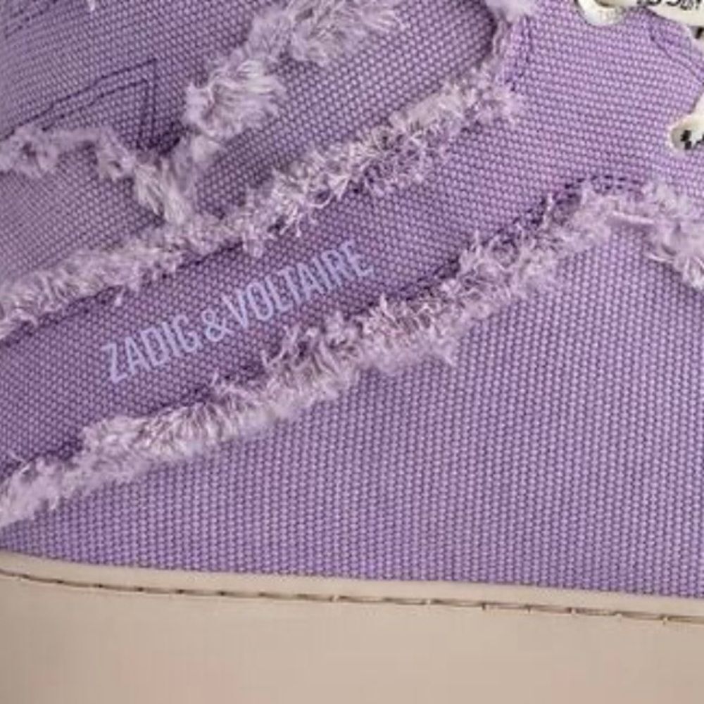 Zadig & Voltaire High Flash Purple/Lilac Canvas High Top Sneakers EU38/US 7-7.5 - Picture 5 of 16
